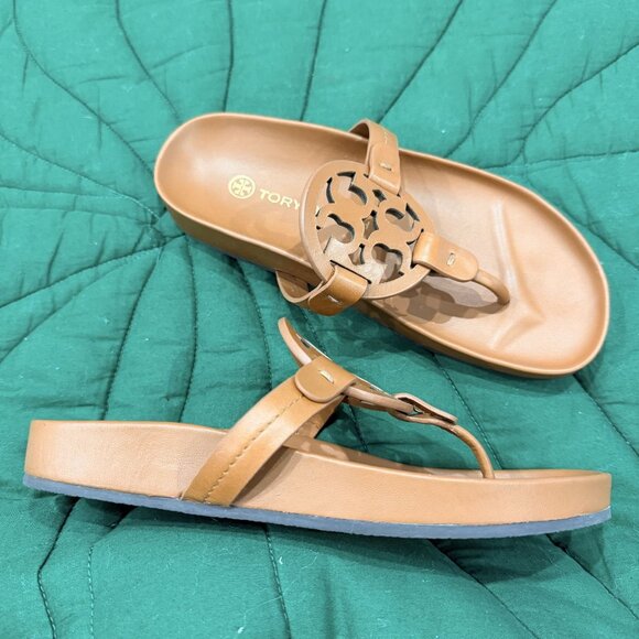 Tory Burch Miller Cloud Womens 5 Brown Sandals - Picture 2 of 5